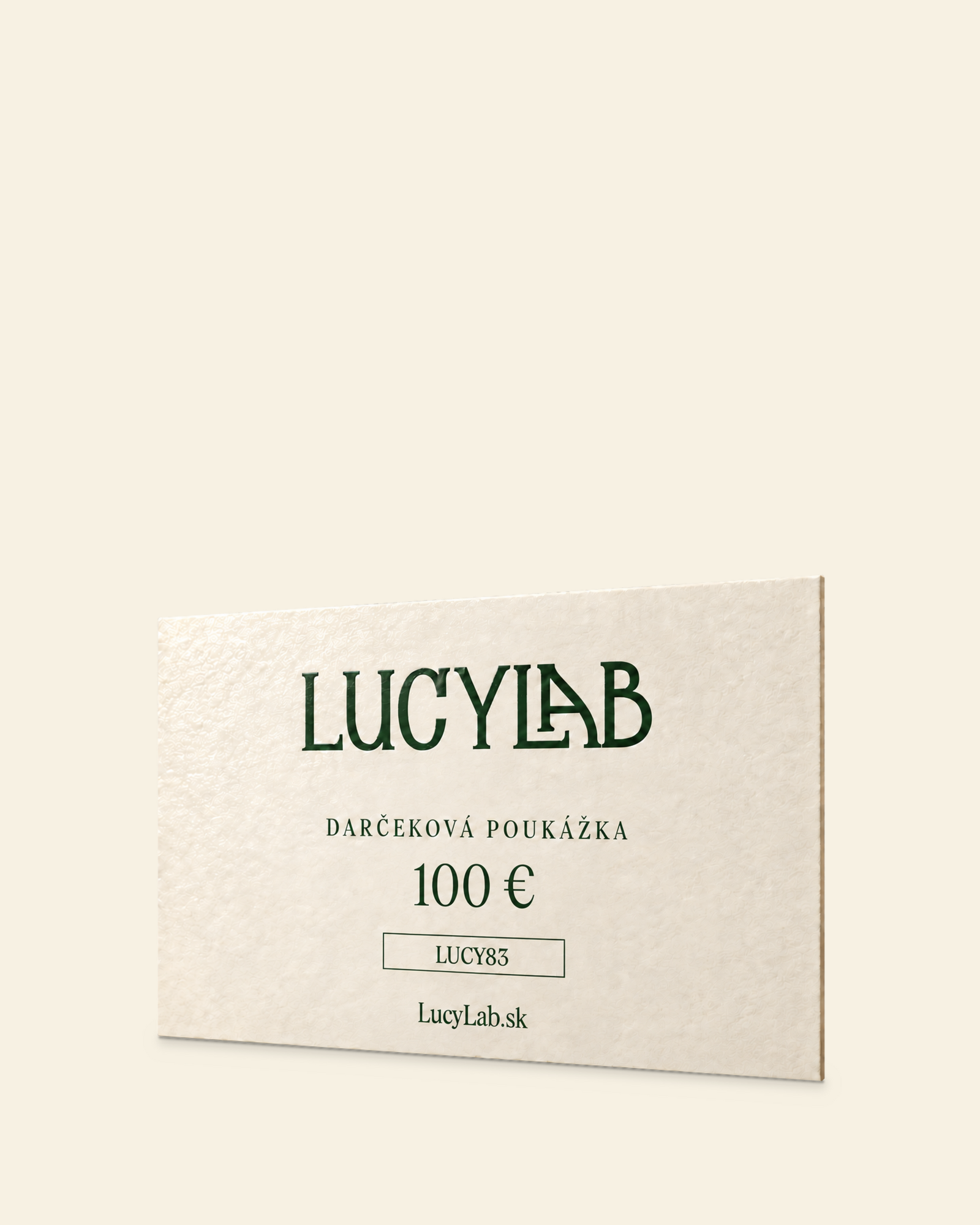 Darčeková poukážka 100€ (Papierová) | LucyLab