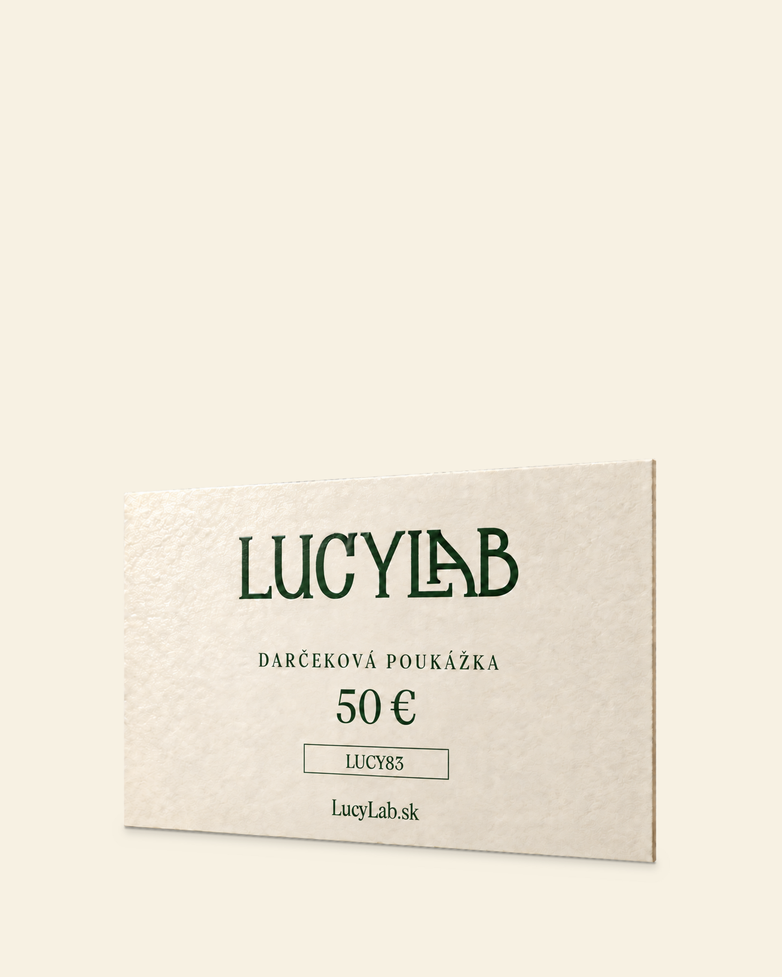 Darčeková poukážka 50€ (Papierová) | LucyLab